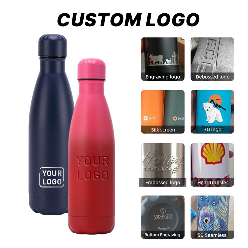 Custom Logo 350ml 500ml 750ml 1000ml Double wall Stainless Steel Thermos Insulated Water Bottle cola shape bottle vacuum flask