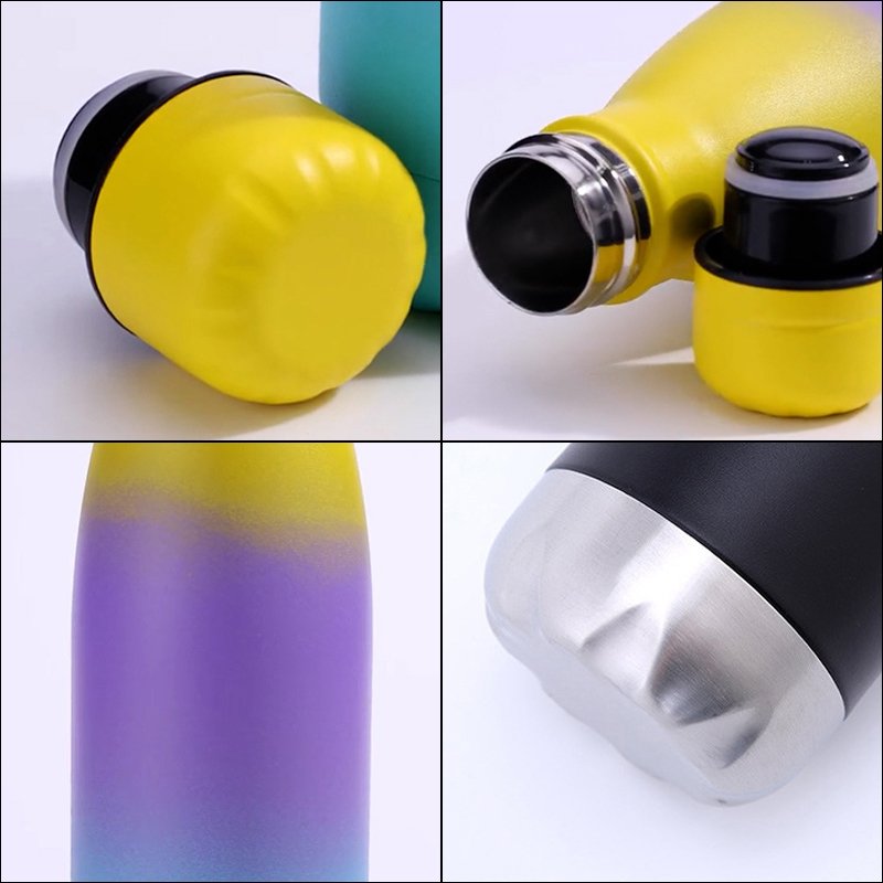 Custom Logo 350ml 500ml 750ml 1000ml Double wall Stainless Steel Thermos Insulated Water Bottle cola shape bottle vacuum flask