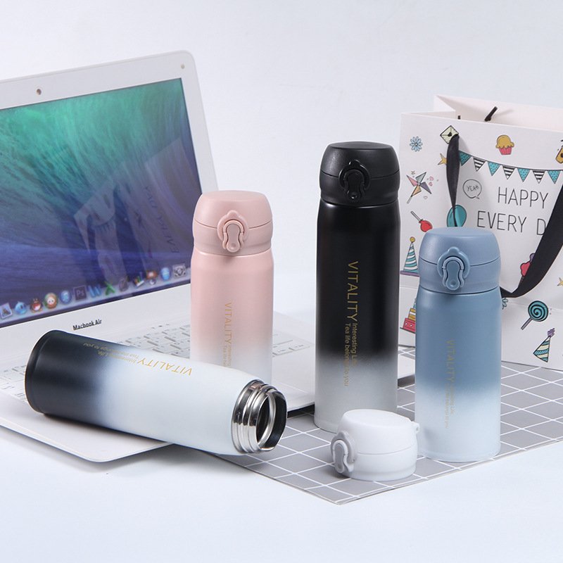Cute Vacuum Flask In Stock Wholesale Wide Mouth Double Wall Insulated Stainless Steel Water Bottle For Kids