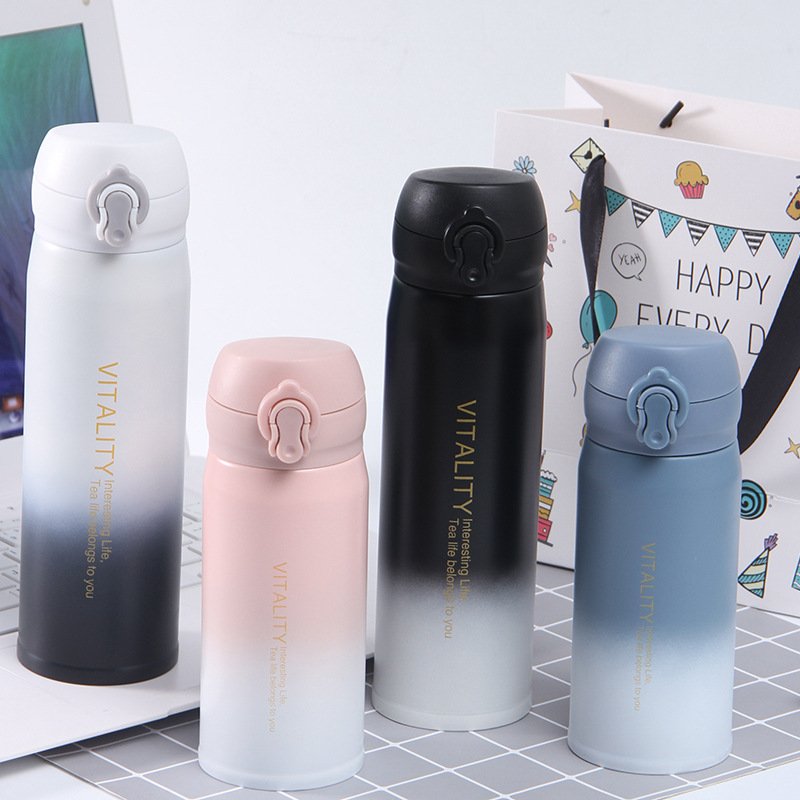 Cute Vacuum Flask In Stock Wholesale Wide Mouth Double Wall Insulated Stainless Steel Water Bottle For Kids