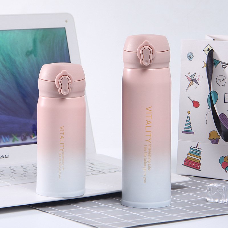 Cute Vacuum Flask In Stock Wholesale Wide Mouth Double Wall Insulated Stainless Steel Water Bottle For Kids