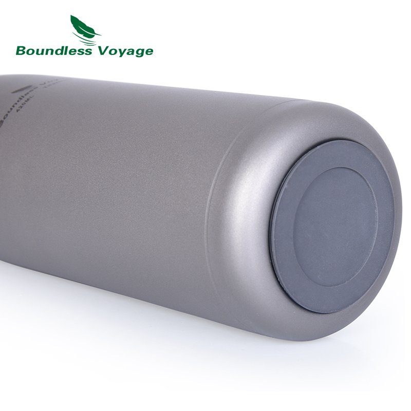 Boundless Voyage 420ml Thermos Bottle Titanium Double Wall Thermal Cup Water Vacuum Vacuum Flasks outdoor bike water bottle