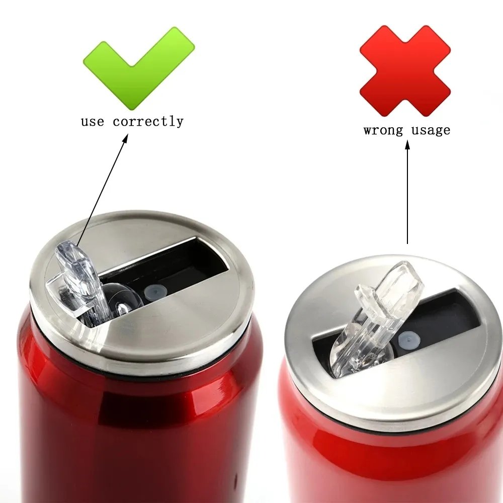 Mascot Stainless Steel Cola Bottle Water Cup Travel Car Vacuum Flasks Drink Mug Double Layer Straw Soda Can s