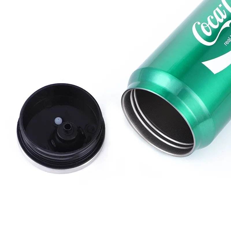 Mascot Stainless Steel Cola Bottle Water Cup Travel Car Vacuum Flasks Drink Mug Double Layer Straw Soda Can s