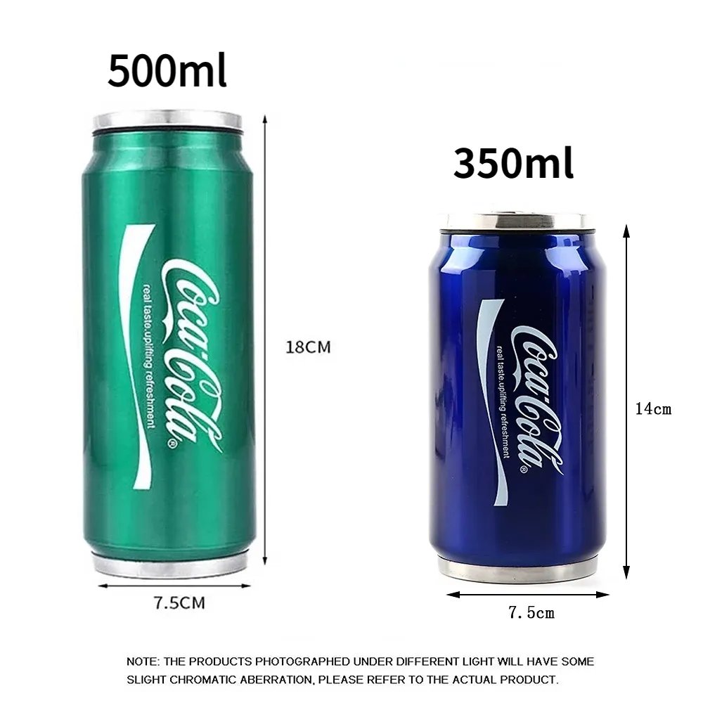 Mascot Stainless Steel Cola Bottle Water Cup Travel Car Vacuum Flasks Drink Mug Double Layer Straw Soda Can s
