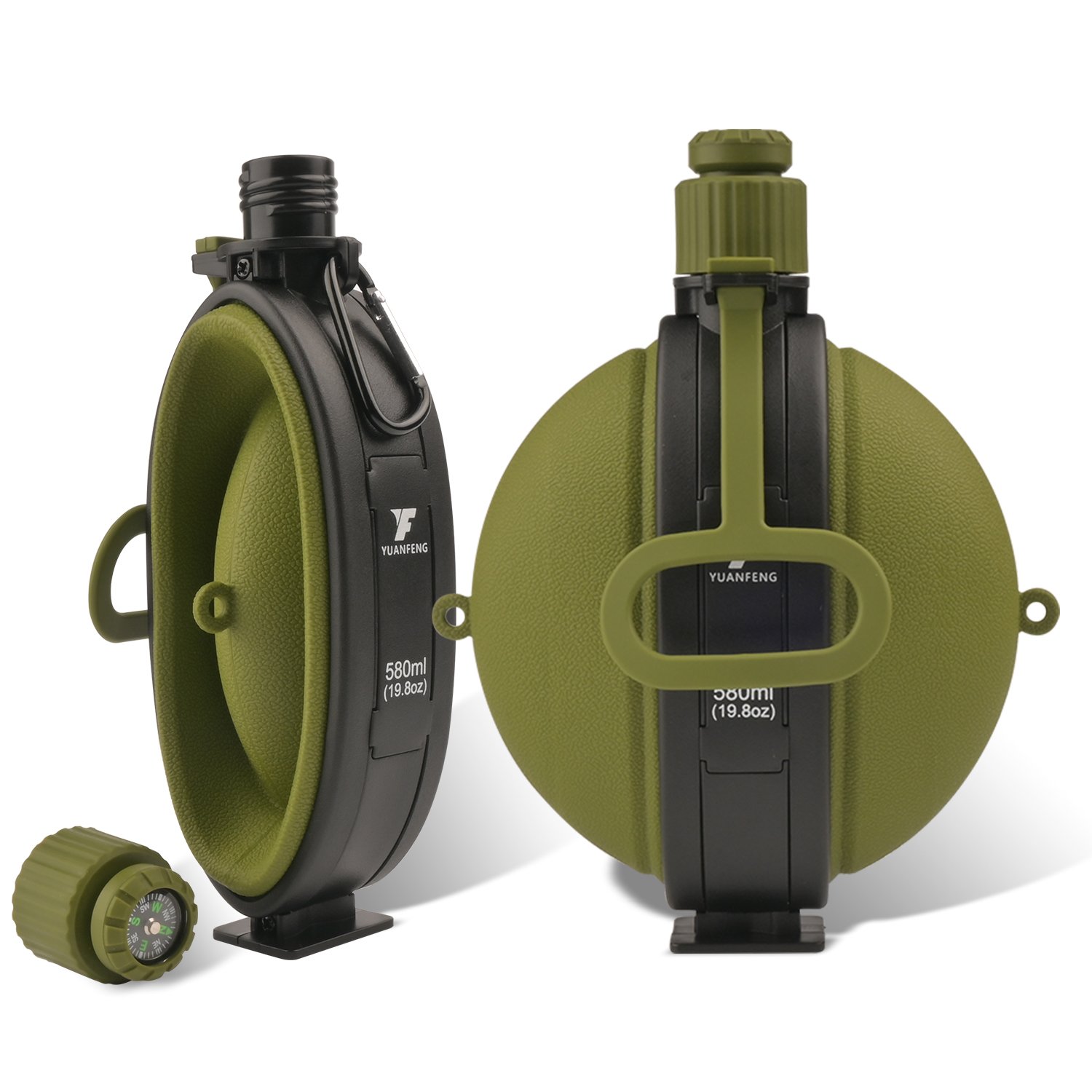Creative Outdoor Bottle Silicone Camping Compass Portable Foldable Water Bottle