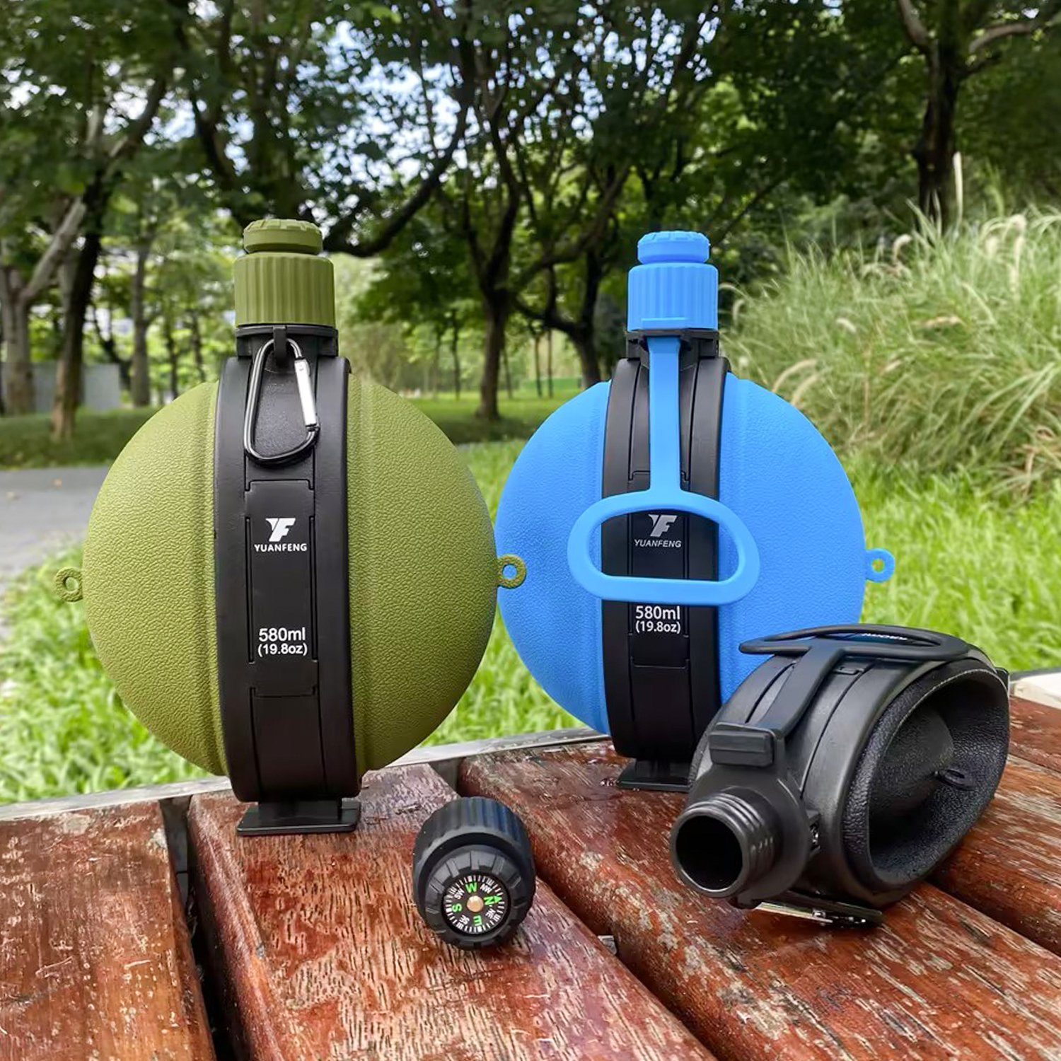 Creative Outdoor Bottle Silicone Camping Compass Portable Foldable Water Bottle