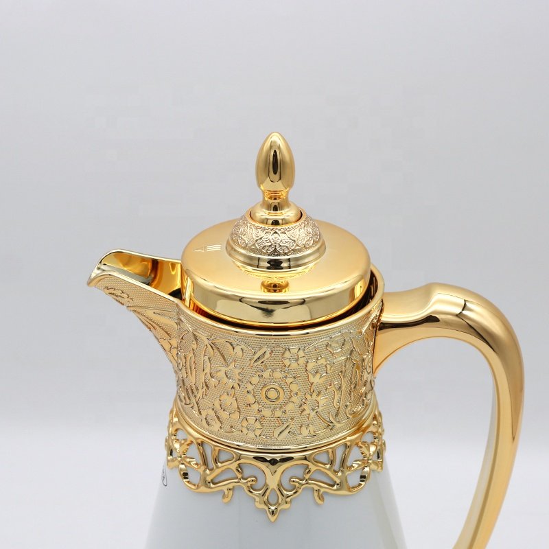 JQC CLASSIC LUXURY DUBAI STYLE METAL BODY VACUUM COFFEE POT FLASK ARABIC COFFEE DALLAH