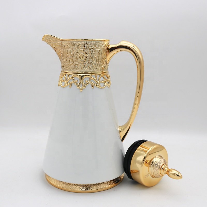 JQC CLASSIC LUXURY DUBAI STYLE METAL BODY VACUUM COFFEE POT FLASK ARABIC COFFEE DALLAH