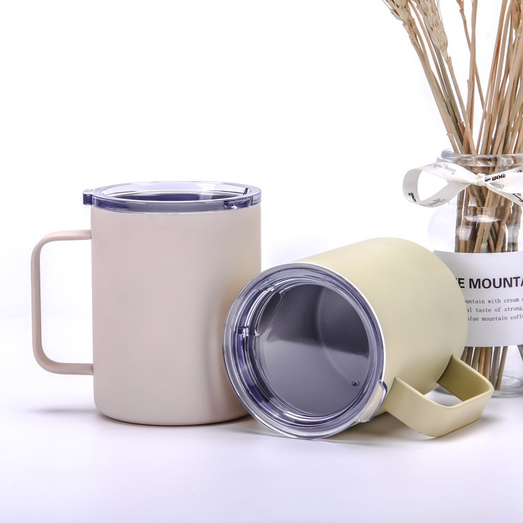 14oz Stainless Steel Insulated Vacuum Travel Coffee Mug Double Wall Vacuum Travel Tumbler with Handle and Lid