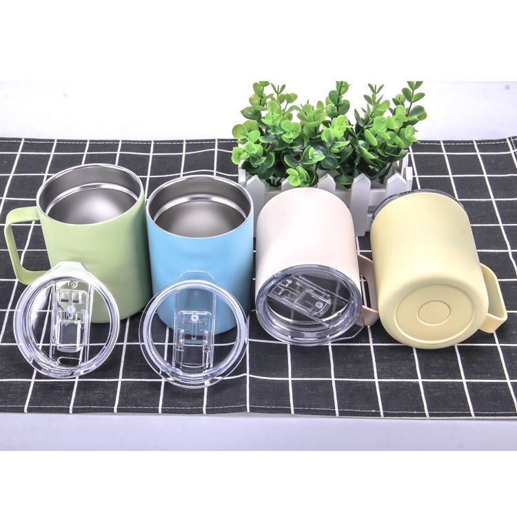 14oz Stainless Steel Insulated Vacuum Travel Coffee Mug Double Wall Vacuum Travel Tumbler with Handle and Lid