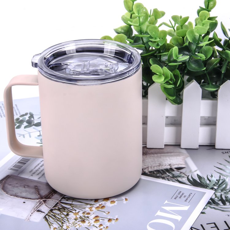 14oz Stainless Steel Insulated Vacuum Travel Coffee Mug Double Wall Vacuum Travel Tumbler with Handle and Lid