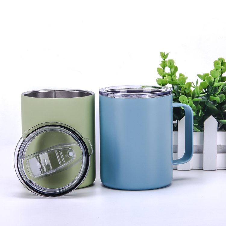 14oz Stainless Steel Insulated Vacuum Travel Coffee Mug Double Wall Vacuum Travel Tumbler with Handle and Lid