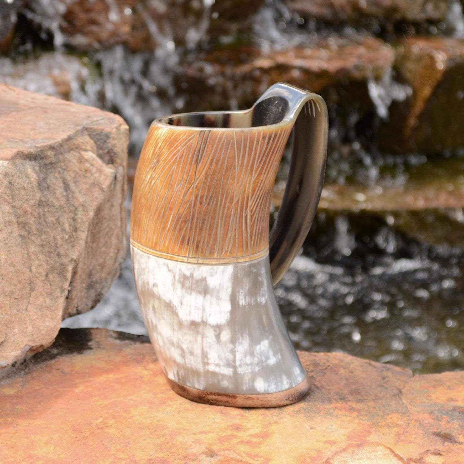 Classic High Quality Buffalo And Ox Horn Mug For Beer Water Coffee For Home Hotel Resort Villa Customized Logo From India