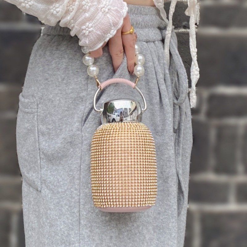 Luxury Drink stainless steel Vacuum Flask insulated diamond bling sparkling rhinestone tumbler thermos cup water bottle