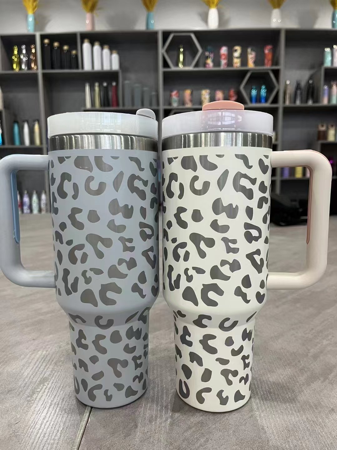 40oz Water Bottle Cups Thermal Stainless Steel Car Tumbler with Straws Vacuum Flask Insulated Portable Cup