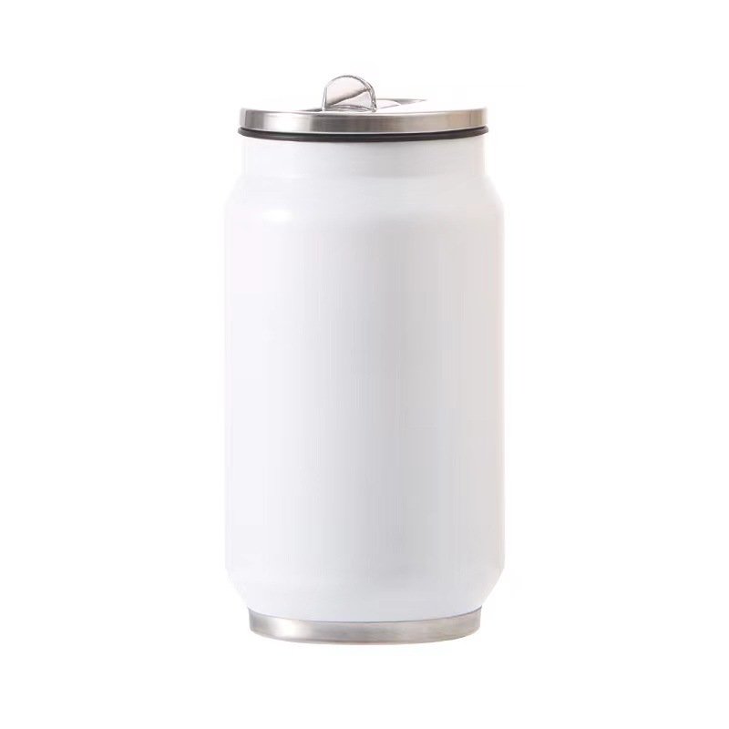 304 Stainless Steel Large Vacuum Flask Thermos Pop Can Printed Logo Mug with Straw for Car Use & Party Serving Cup