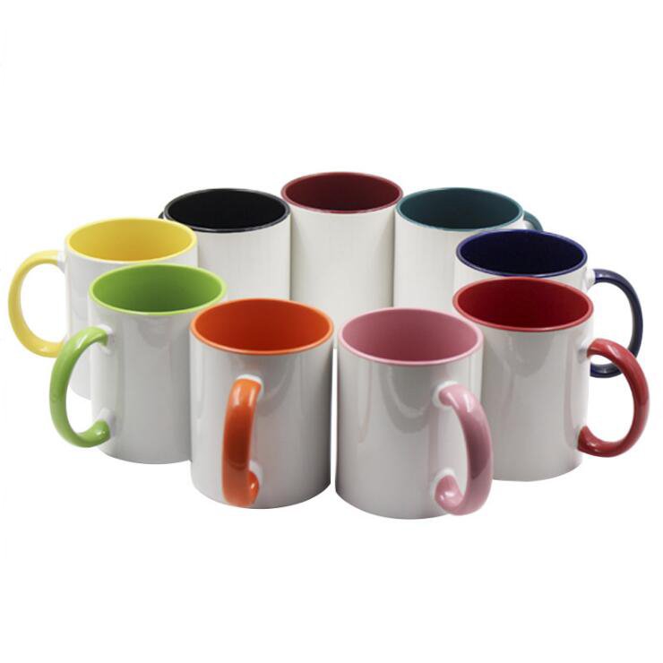 Hot Selling Factory Direct Sale Blank Ceramic Mug Logo Printed 11OZ Round Handle Sublimate White Mugs