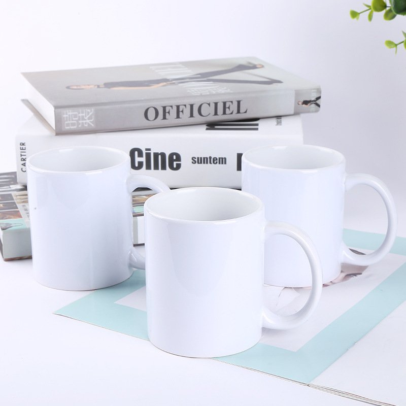 Porcelain White Mug Heat Transfer Blank Mug for Sublimation DIY Logo Custom Top Grade 11oz Novelty Giveaways Coffee Mugs Support