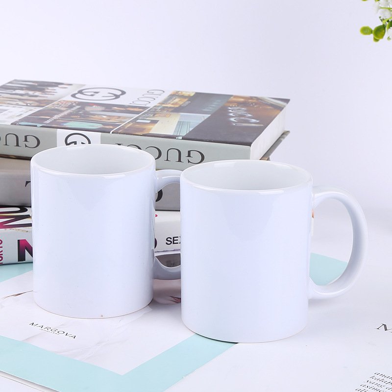 Porcelain White Mug Heat Transfer Blank Mug for Sublimation DIY Logo Custom Top Grade 11oz Novelty Giveaways Coffee Mugs Support