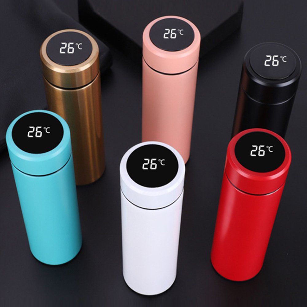 Customized 500ml Insulated Digital Smart Thermos Flask Led Temperature Control Stainless Steel Smart Water Bottles