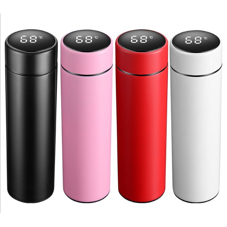 Customized 500ml Insulated Digital Smart Thermos Flask Led Temperature Control Stainless Steel Smart Water Bottles
