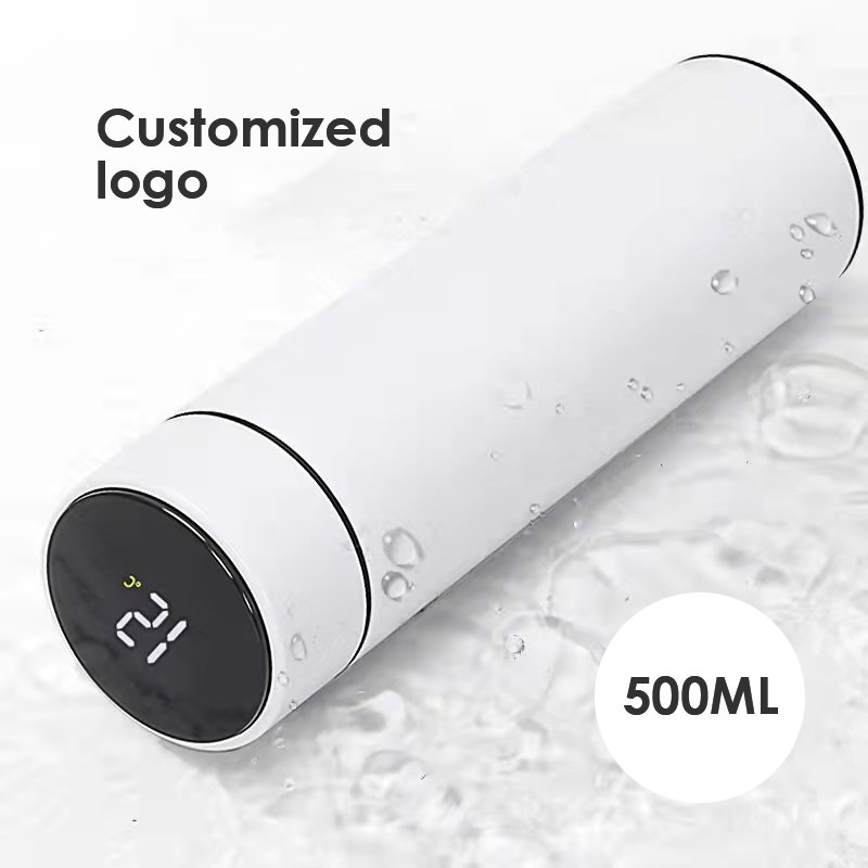Customized 500ml Insulated Digital Smart Thermos Flask Led Temperature Control Stainless Steel Smart Water Bottles
