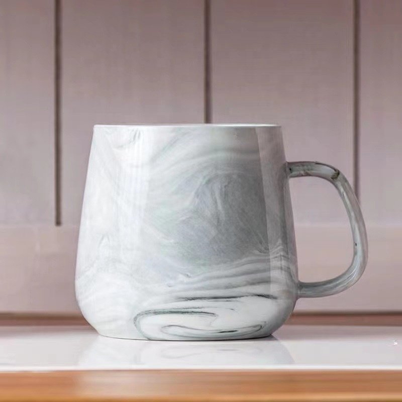 Kitchen Drinkware Couple Mug Gifts Nordic 15 oz sublimation natural stone marble ceramic coffee tea cups mugs With Ring Handle