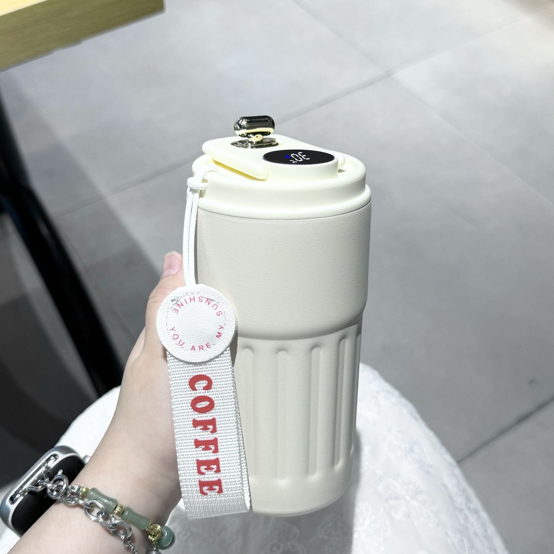 Custom Logo 316 Stainless Steel Coffee Mug with Temperature Display Vacuum Insulated Thermal Cups Business Gift Water Bottle
