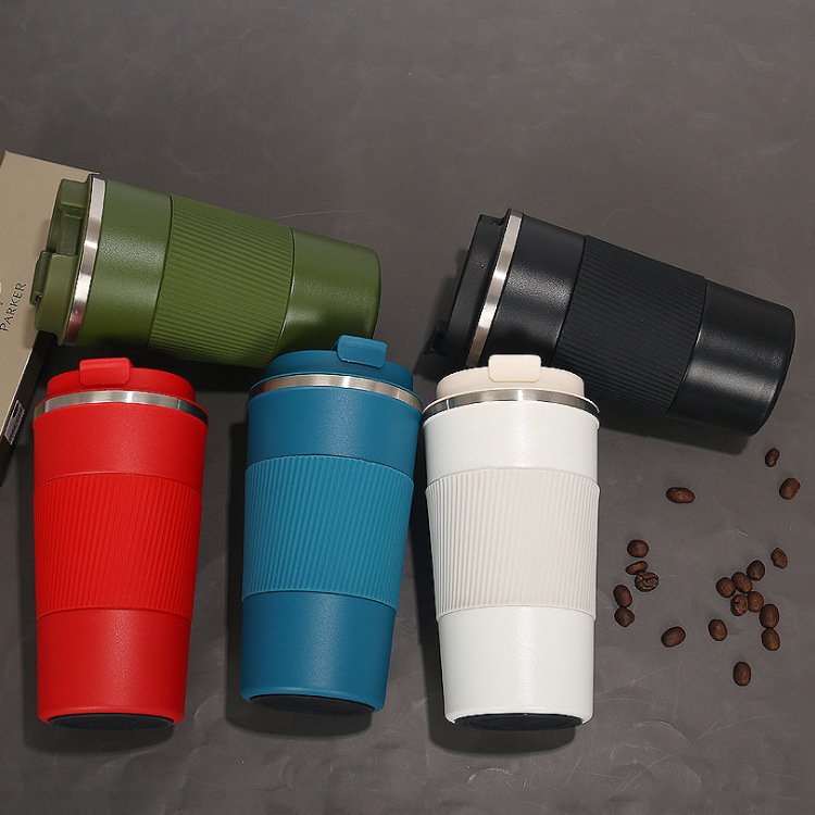 FBA Top Sale Reusable Leakproof 510ml Stainless Steel Tumbler Double Wall Travel Coffee Mug Cups With Silicone Sleeve