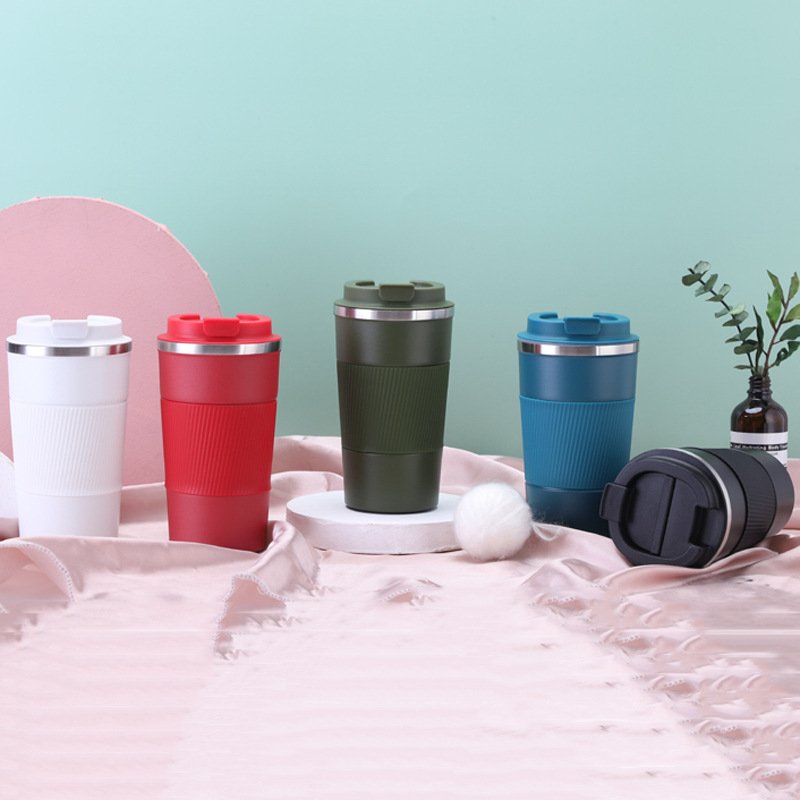 FBA Top Sale Reusable Leakproof 510ml Stainless Steel Tumbler Double Wall Travel Coffee Mug Cups With Silicone Sleeve