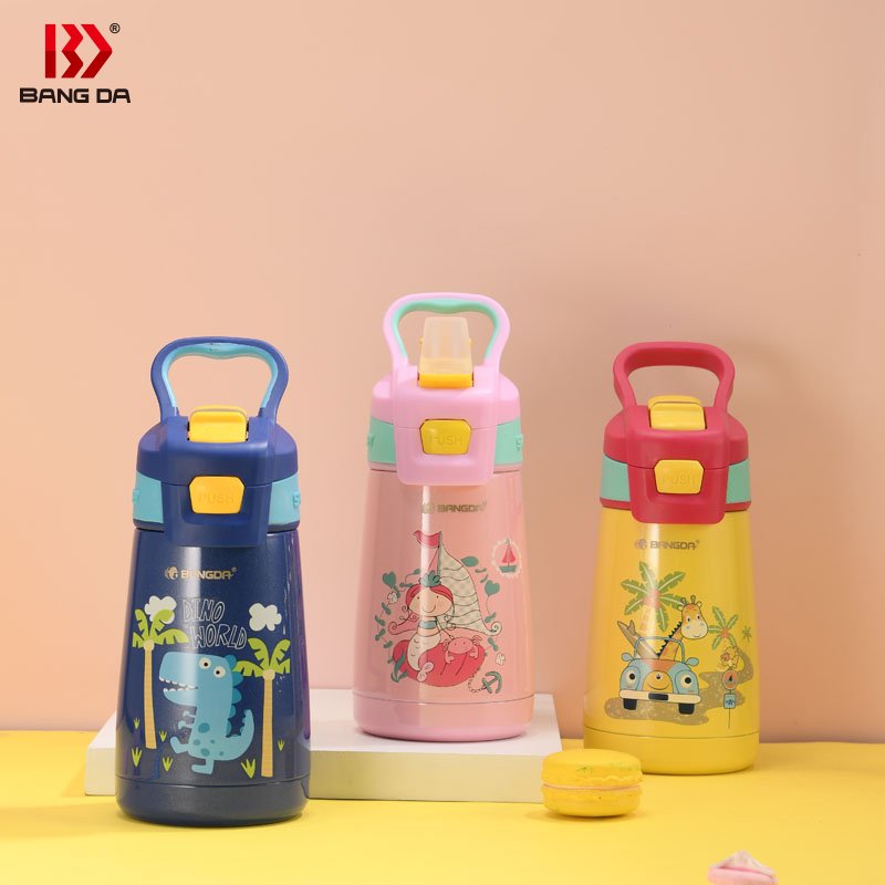 Wholesale custom BPA free children's stainless steel insulated sports kids water bottle with straw