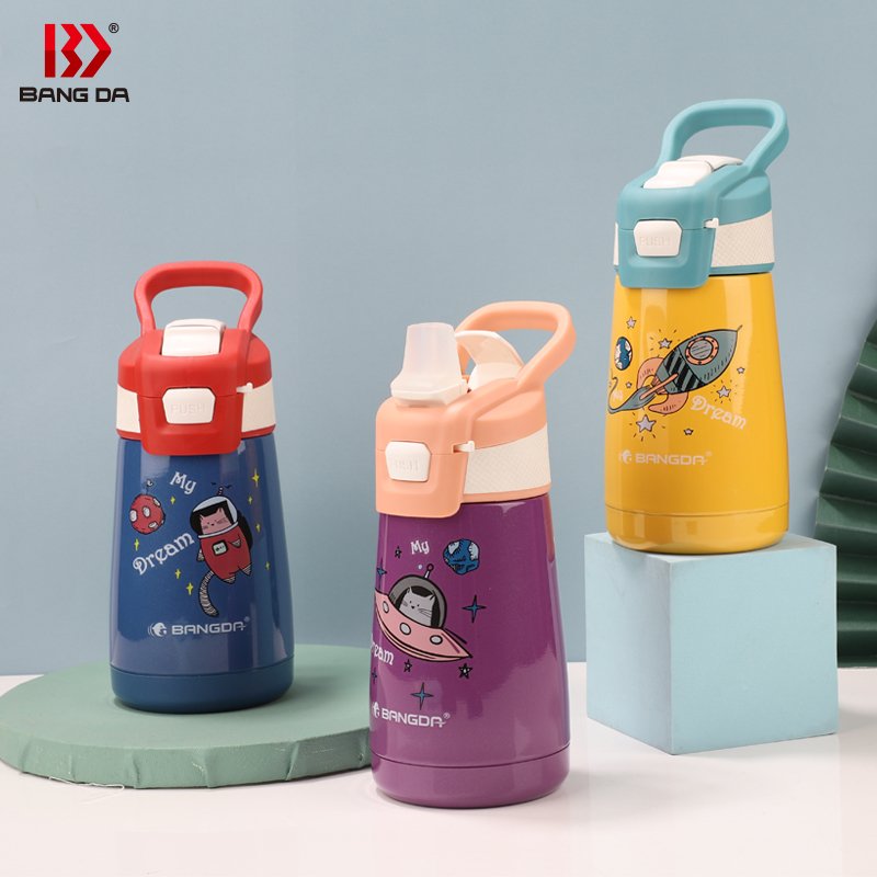 Wholesale custom BPA free children's stainless steel insulated sports kids water bottle with straw