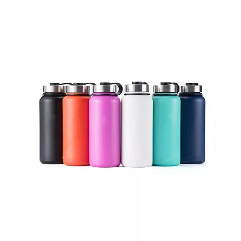 Hot Selling Wide Mouth Customised Double Walled Vacuum Insulated Stainless Steel Water Bottle With Straw