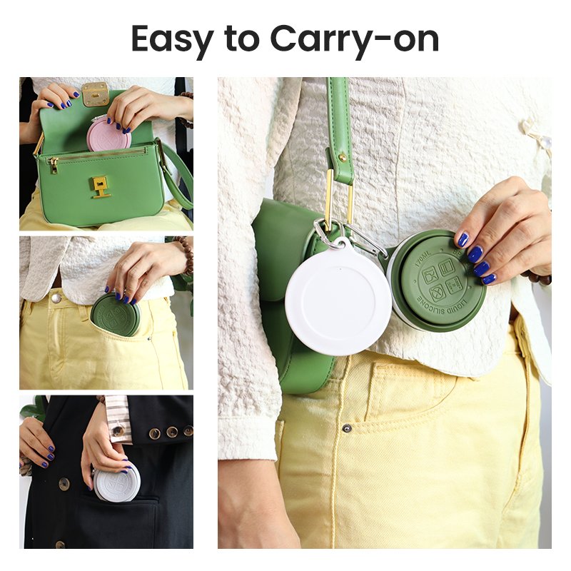 Custom Eco-friendly 200ml 170 ml Pocket Reusable Silicone Cup Travel Use Collapsible Silicon Folding Coffee Travel Mug Cup To Go