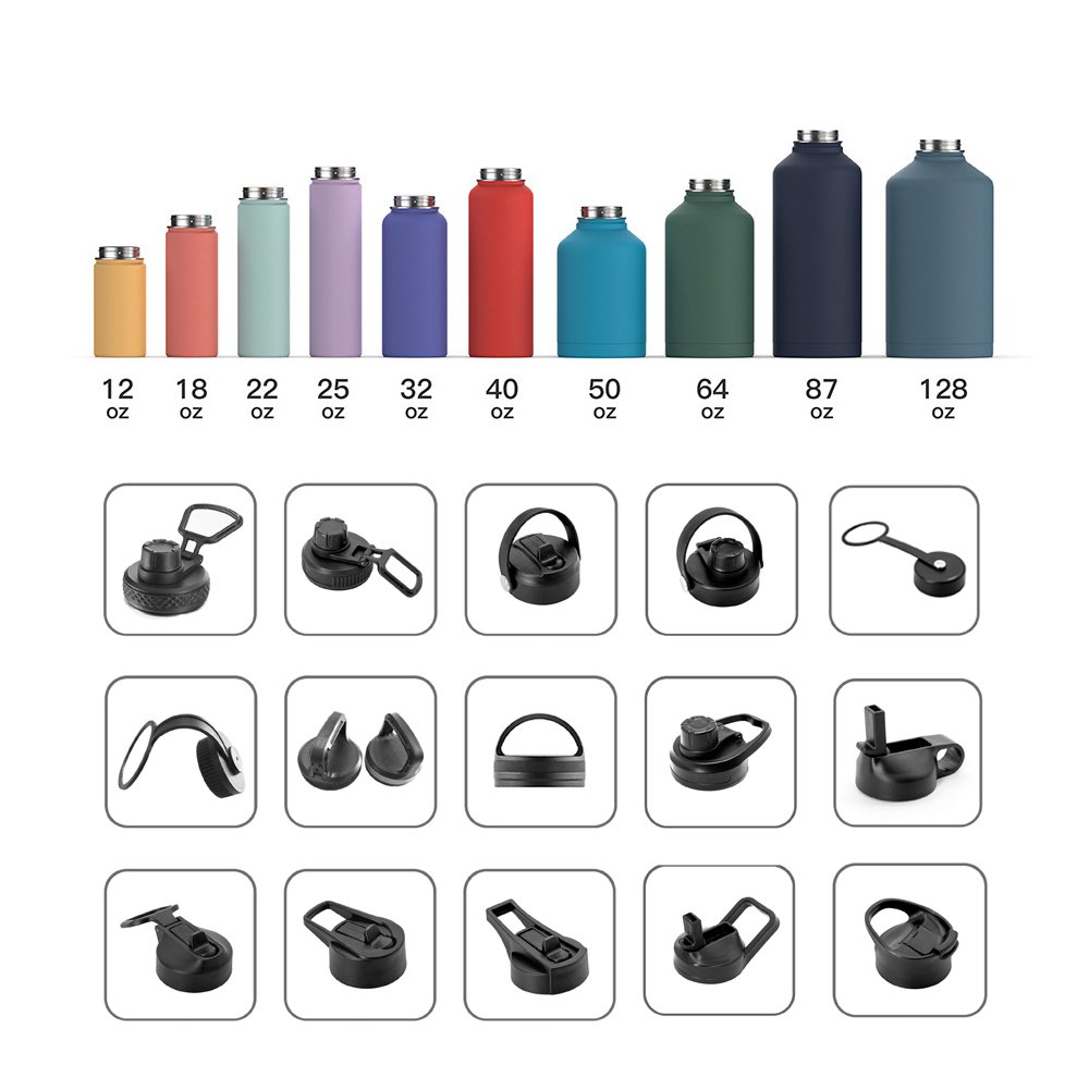 Custom LOGO Color 24oz 32oz Insulated Vacuum Wide Mouth Stainless Steel Sport Water Bottle Thermal Drink Flasks Tumbler