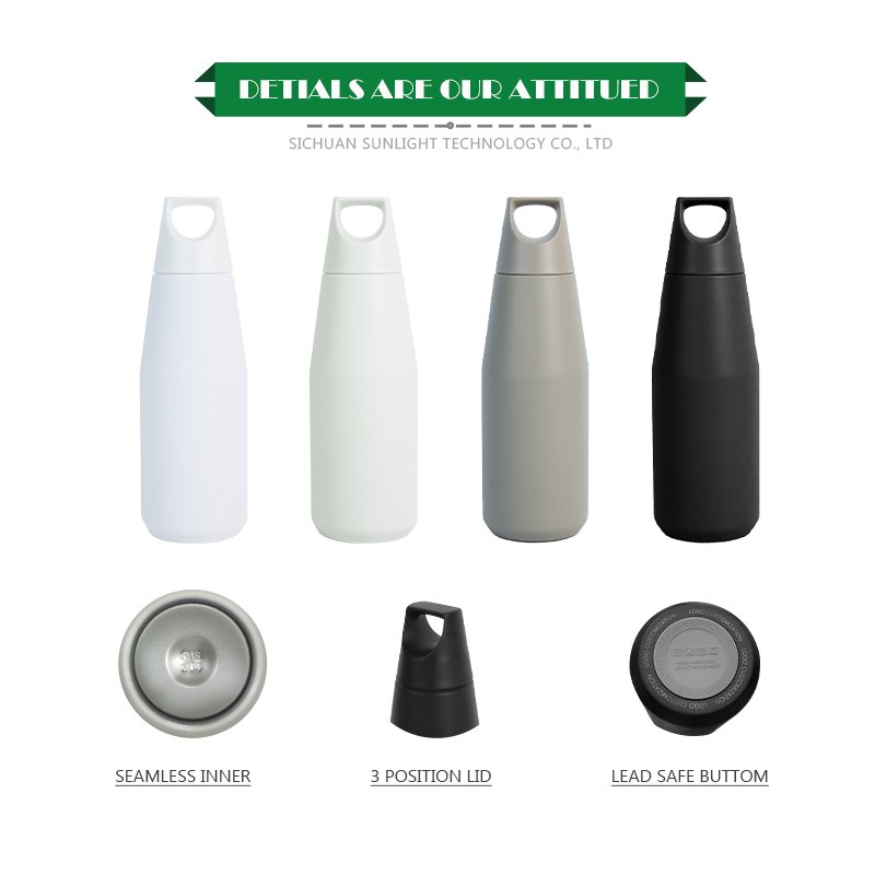 20oz Retains Temperature Smooth Mouth Tumbler Vacuum Insulated Stainless Steel vacuum flask Water Bottle With Handle
