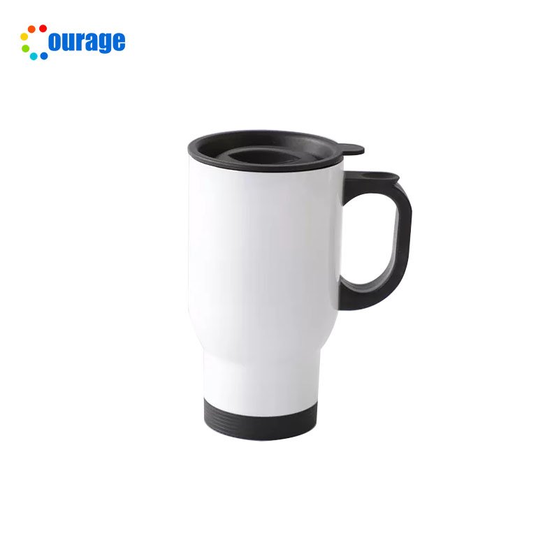 Wholesale car used sublimation coated insulation white silver travel mug blank