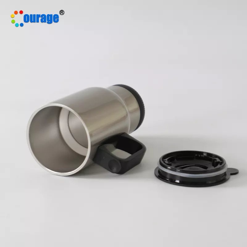 Wholesale car used sublimation coated insulation white silver travel mug blank