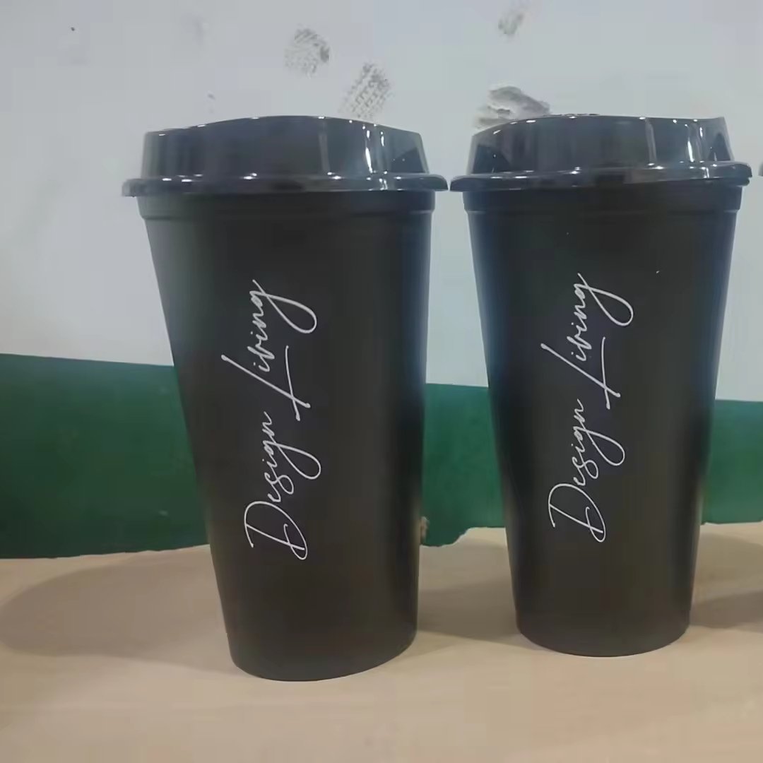 2021 New 16oz plastic coffee cup with lid coffee mug