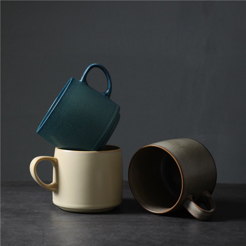 Nordic Creative Retro Mug High Color Value Ceramic Breakfast Cup Coarse Pottery Coffee Cup for Couples-Nordic Creative Cup