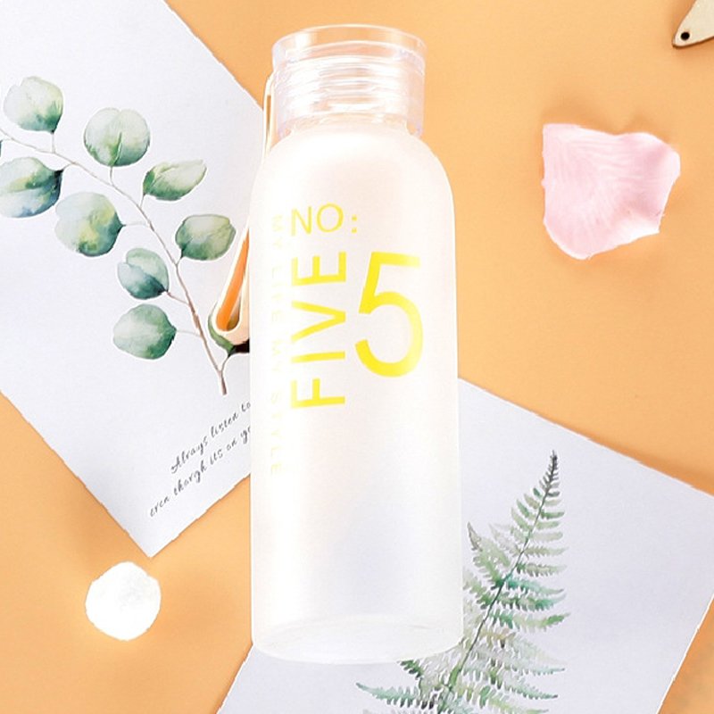 JM High Quality Portable Bottle Water Glass 420Ml Sublimation Frosted Glass Water Bottles For Student