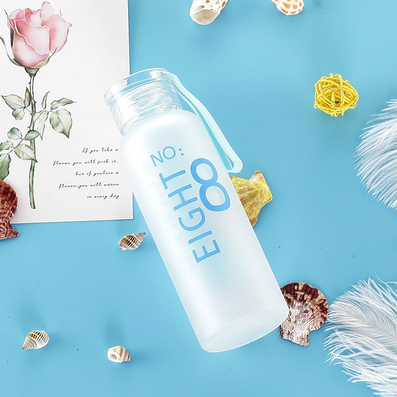 JM High Quality Portable Bottle Water Glass 420Ml Sublimation Frosted Glass Water Bottles For Student