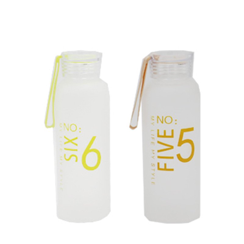 JM High Quality Portable Bottle Water Glass 420Ml Sublimation Frosted Glass Water Bottles For Student