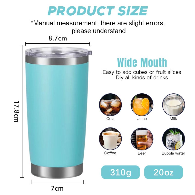 Factory 20oz Stainless Steel Tumbler With Lid Double Wall Vacuum Insulated Travel Mug Colorful Travel Coffee Tumbler