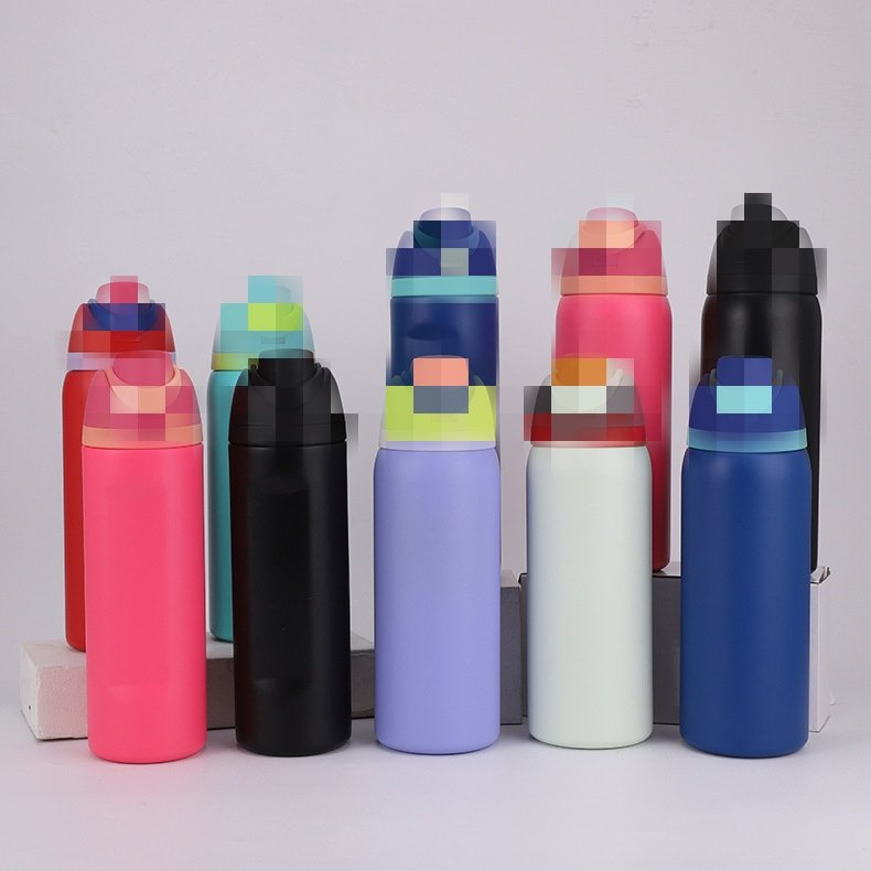 24oz Double Wall Thermos Sport Gym Vacuum Flask Insulated Stainless Steel owala Water Bottle With Straw And Sports Flip Lid