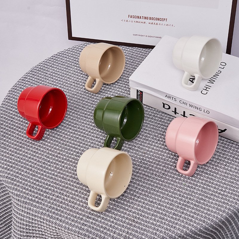 ISUB Stoneware 280ML/9oz coffee mugs Personalized eco friendly mug for office Cute ceramic mug with handle Latte Breakfast Cup