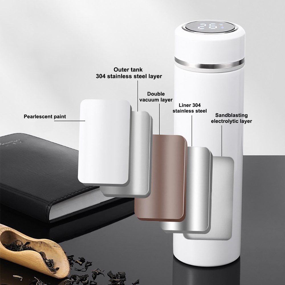 Logo custom Smart Water Bottle vacuum cup Vacuum Intelligent Water bottle flask Temperature Display mug with LED Touch Screen