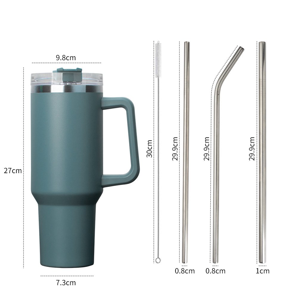 Reusable Stainless Steel Metal Straws for Tumblers Dishwasher Safe Drinkware with Cleaning Brushes Water Bottle Accessories