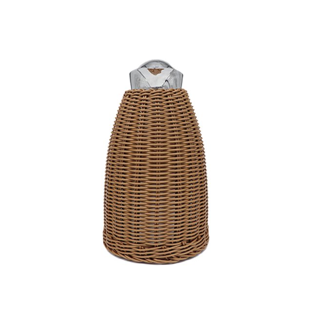 Hot Sale Rattan Woven Thermo Kettle Vacuum Insulated Coffee Pot Glass Refill Carafe Jug Flask